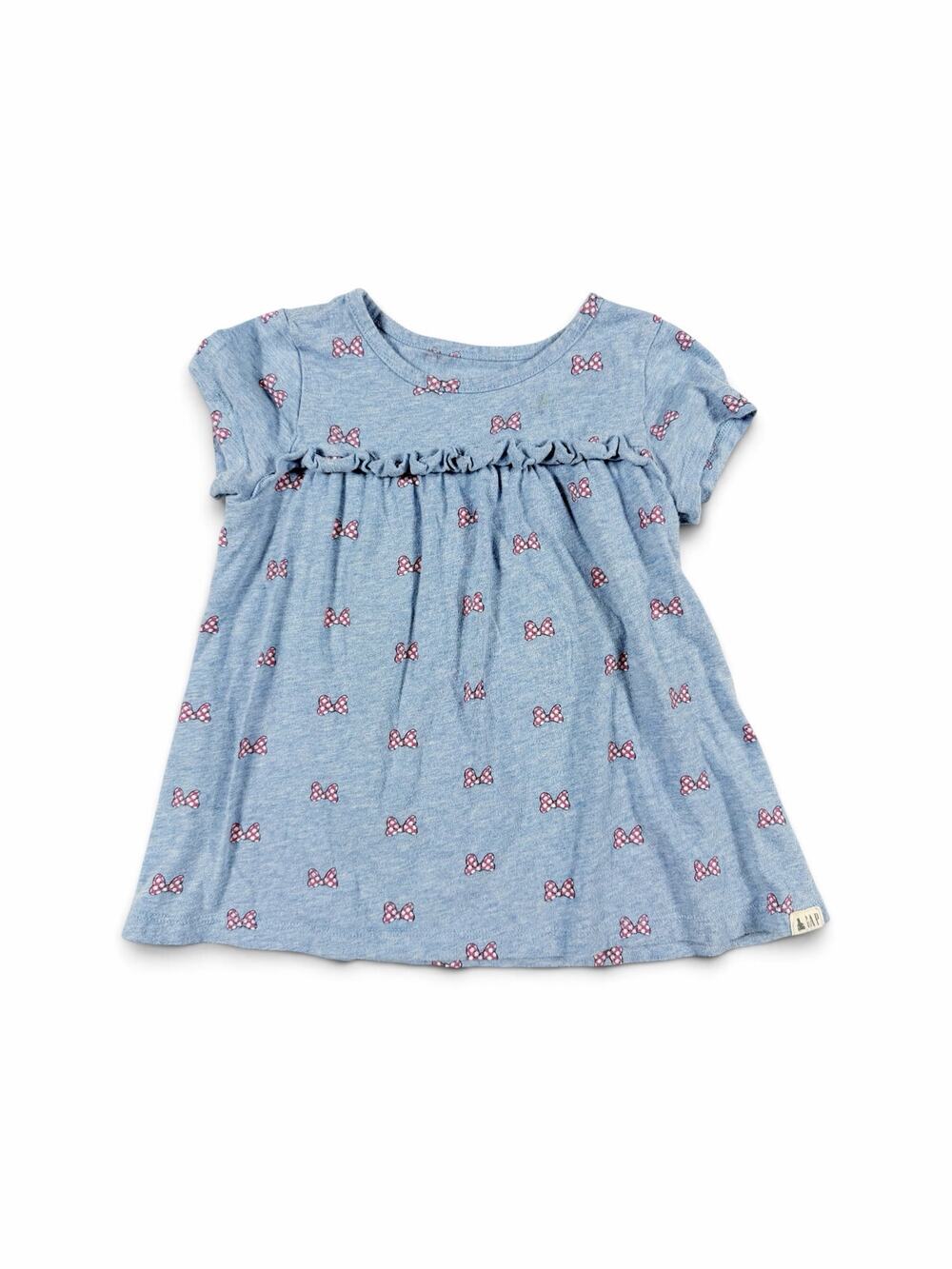 Gap Disney Minnie Mouse Bow Print Organic Cotton Dress Size 3 Years